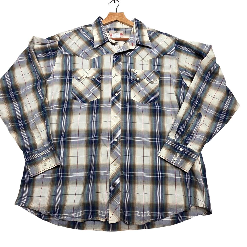 Wrangler American Cowboys Pearl Snap Long Sleeve Button Down Shirt